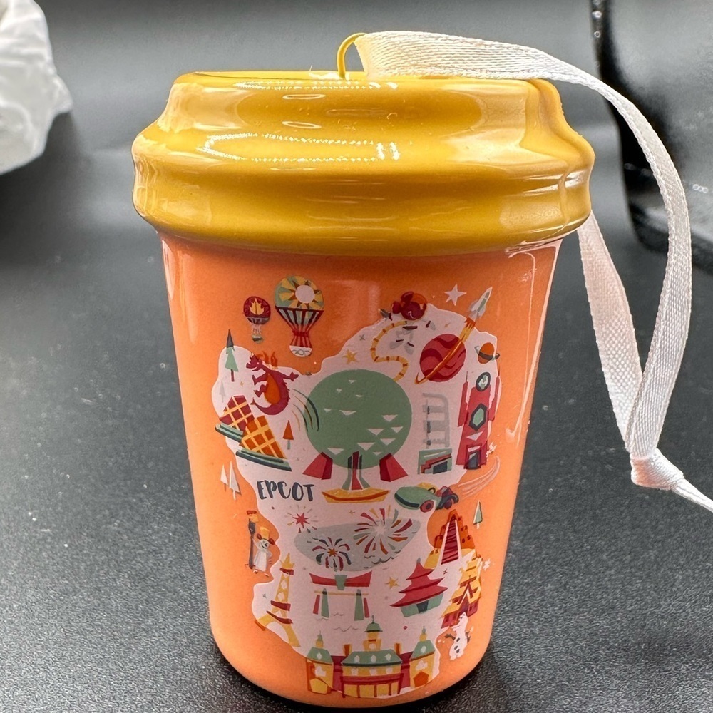 Disney Starbucks Ornament Epcot Yellow Creamsicle Orange